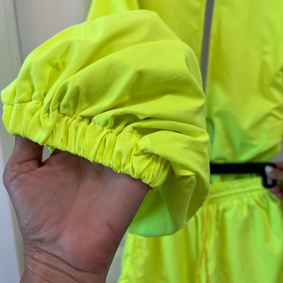 I ❤️ DIY Neon Yellow Windbreaker Bodysuit & Shorts Set Size S - Picture 4 of 16